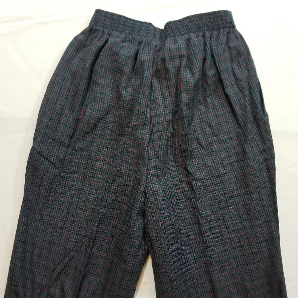 Retro Bobbie Brooks Balloon‎ Leg Plaid Trousers Size 6P